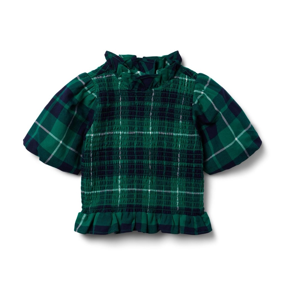 THE TARTAN HOLIDAY SMOCKED TOP